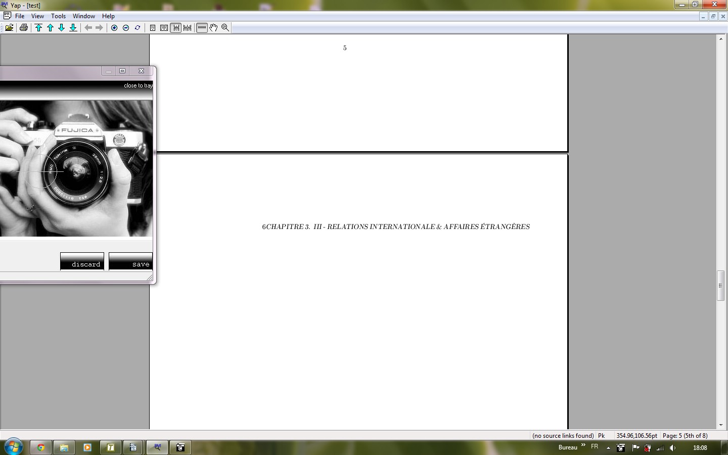 Latex : Sommaire se répétant sur plusieurs pages - de taille différente